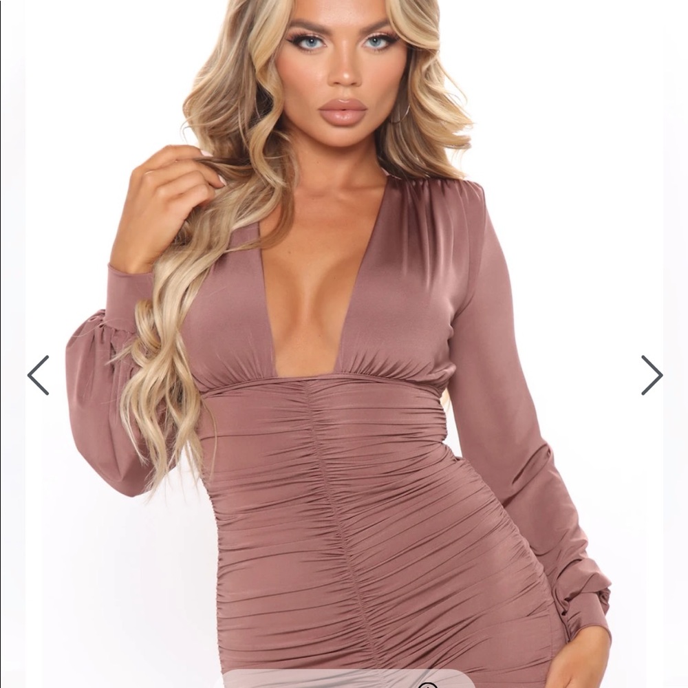 Fashion Nova “High on you” mocha jumpsuit - Picture 2 of 7